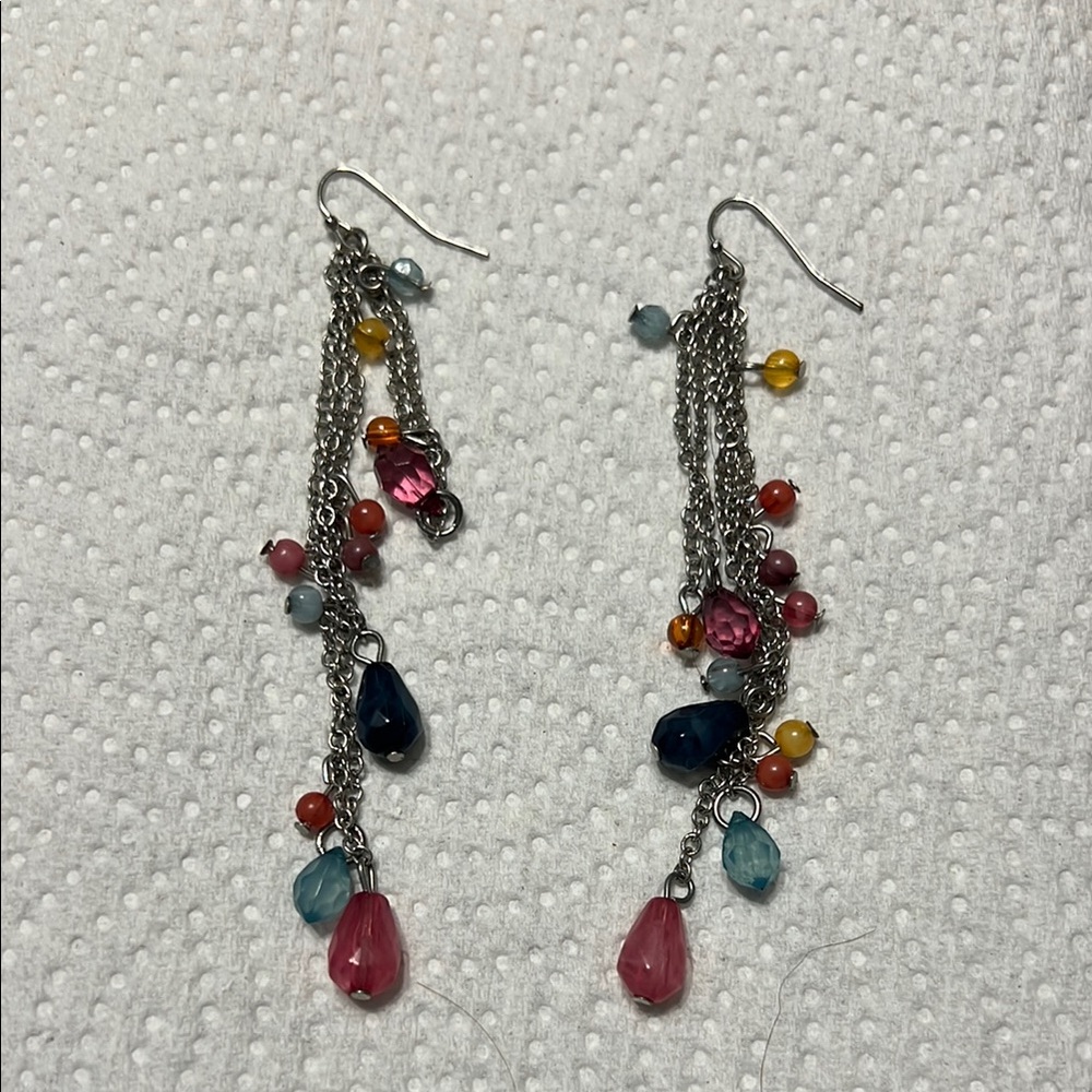 Colorful Beaded Dangle Earrings